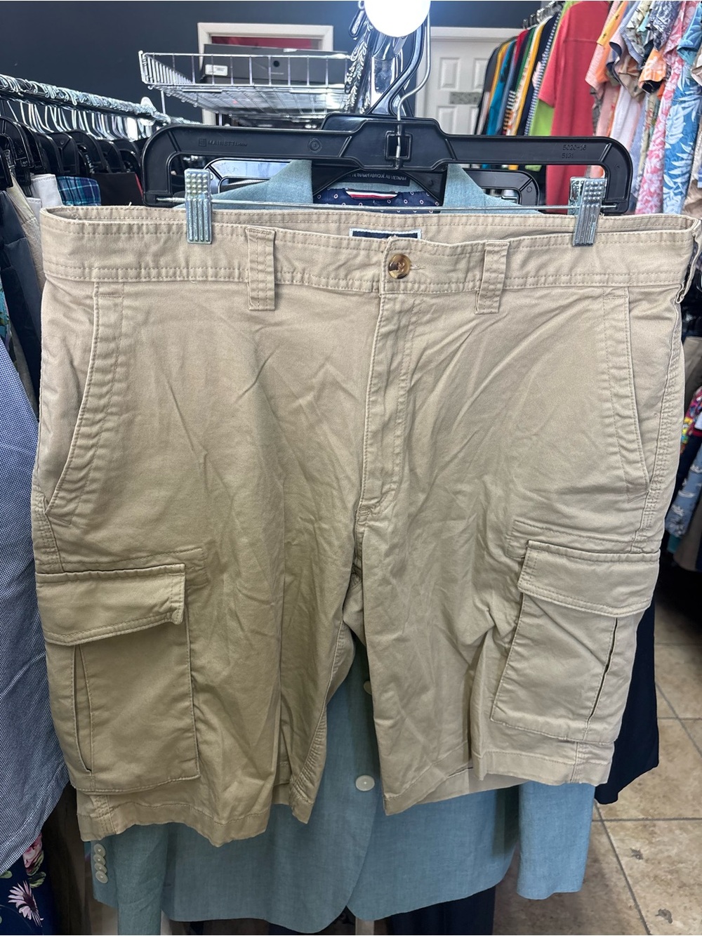 Club Room Khaki Cargo Shorts with Flap Pockets